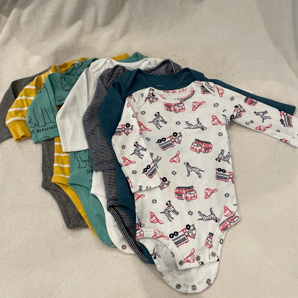 6-9mo long sleeve onesie boy lot